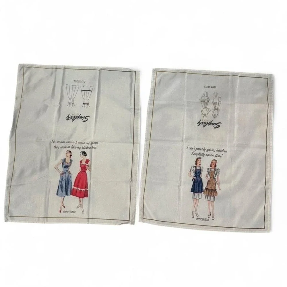Vintage‎ Simplicity pattern tea towel set no. 8232 & no. 3212